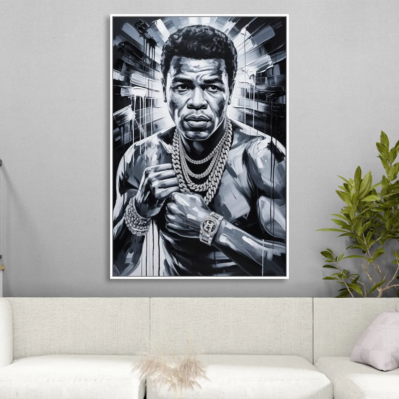 Float Like Sitting Room - White Canvas Wall Art