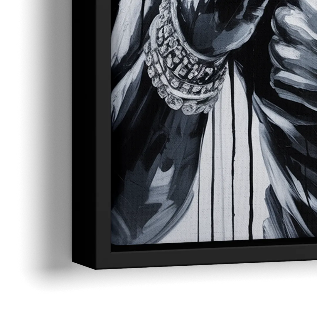Float Like - Close-Up Black Frame Canvas