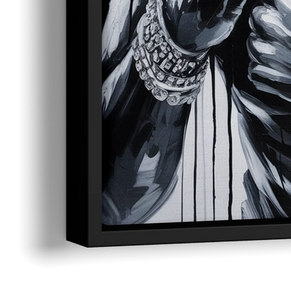 Float Like - Close-Up Black Frame Canvas