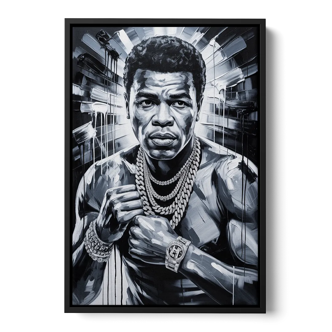 Float Like Front - Black Canvas Wall Art
