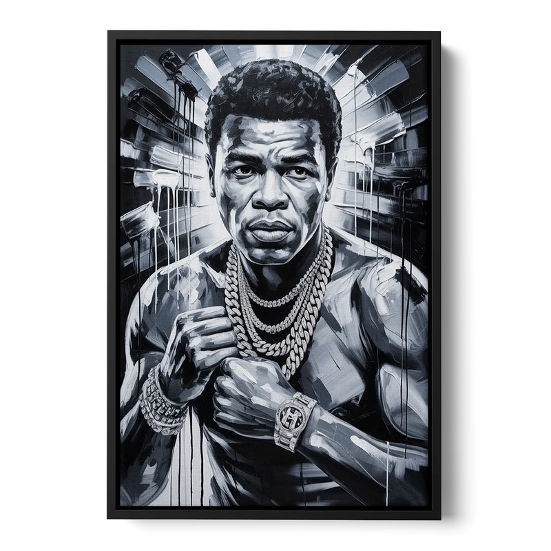 Float Like Front - Black Canvas Wall Art