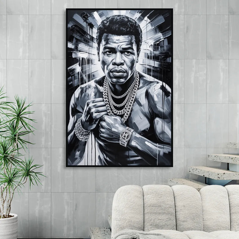 Float Like Sitting Room - Black Canvas Wall Art