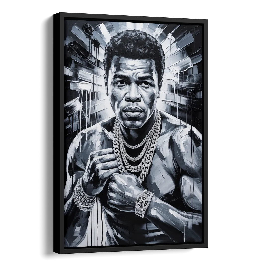 Float Like Side - Black Canvas Wall Art