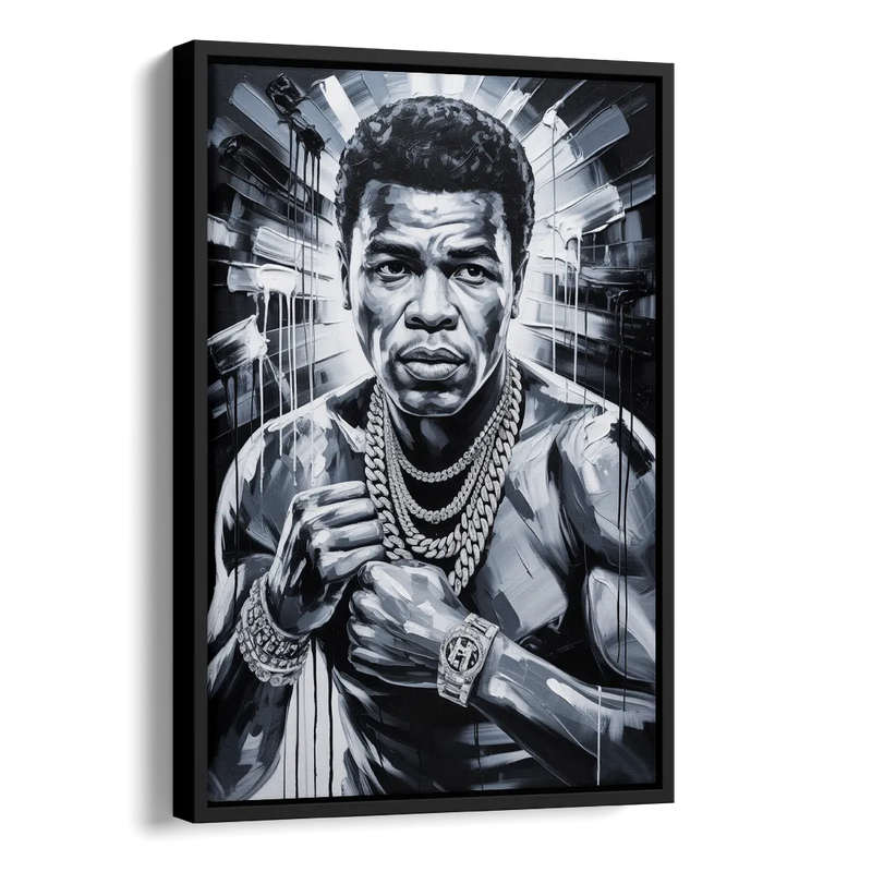Float Like Side - Black Canvas Wall Art