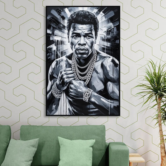 Float Like Living Room - Black Canvas Wall Art