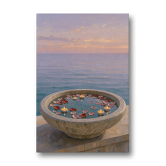 Floating Candle Basin for the Spa Bathroom - Canvas Wall Art - Front