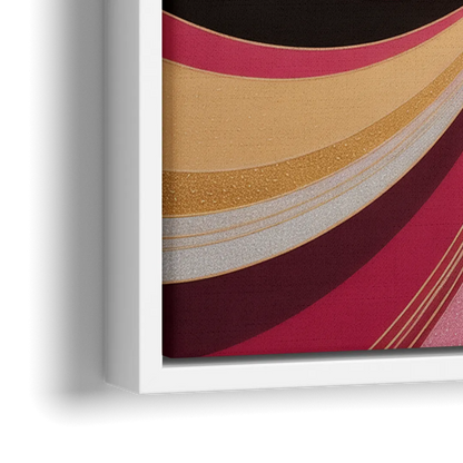 Fluid Elegance Pink Abstract - Close-Up White Frame Canvas
