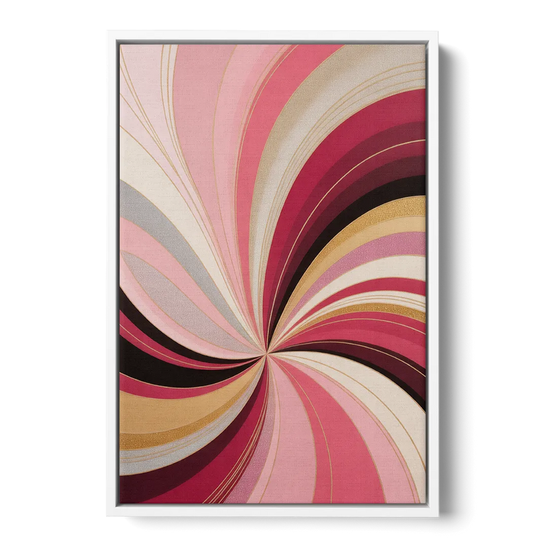 Fluid Elegance Pink Abstract Front - White Canvas Wall Art