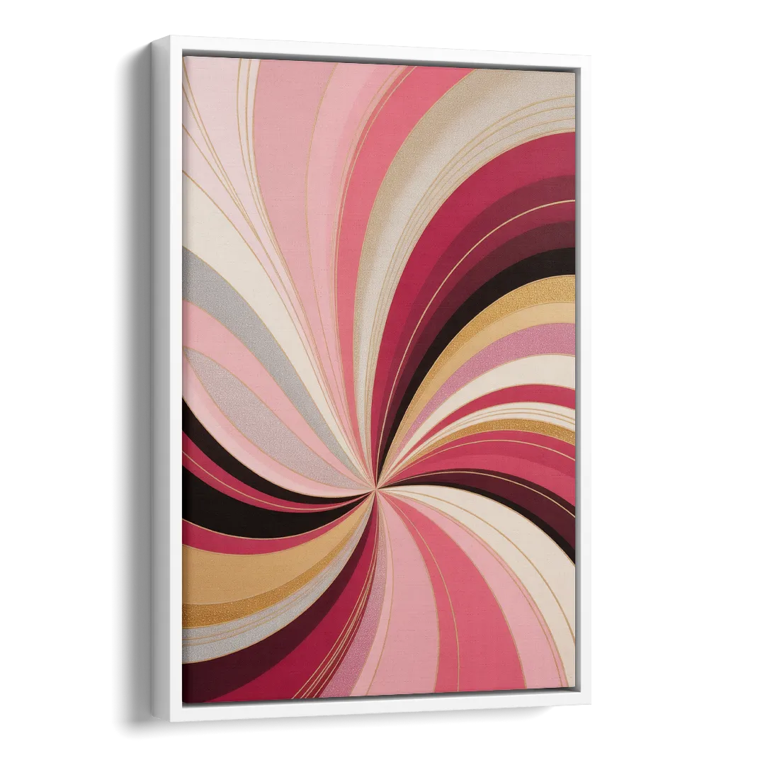 Fluid Elegance Pink Abstract Side - White Canvas Wall Art