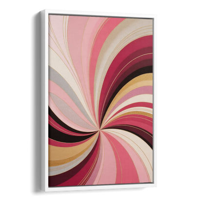 Fluid Elegance Pink Abstract Side - White Canvas Wall Art