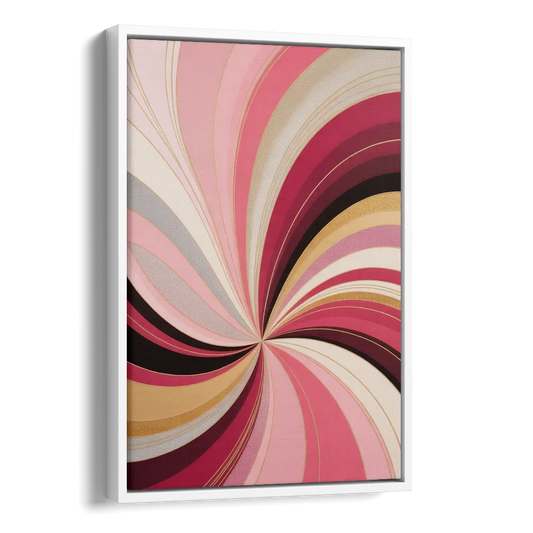 Fluid Elegance Pink Abstract Side - White Canvas Wall Art