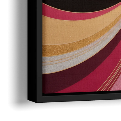 Fluid Elegance Pink Abstract - Close-Up Black Frame Canvas