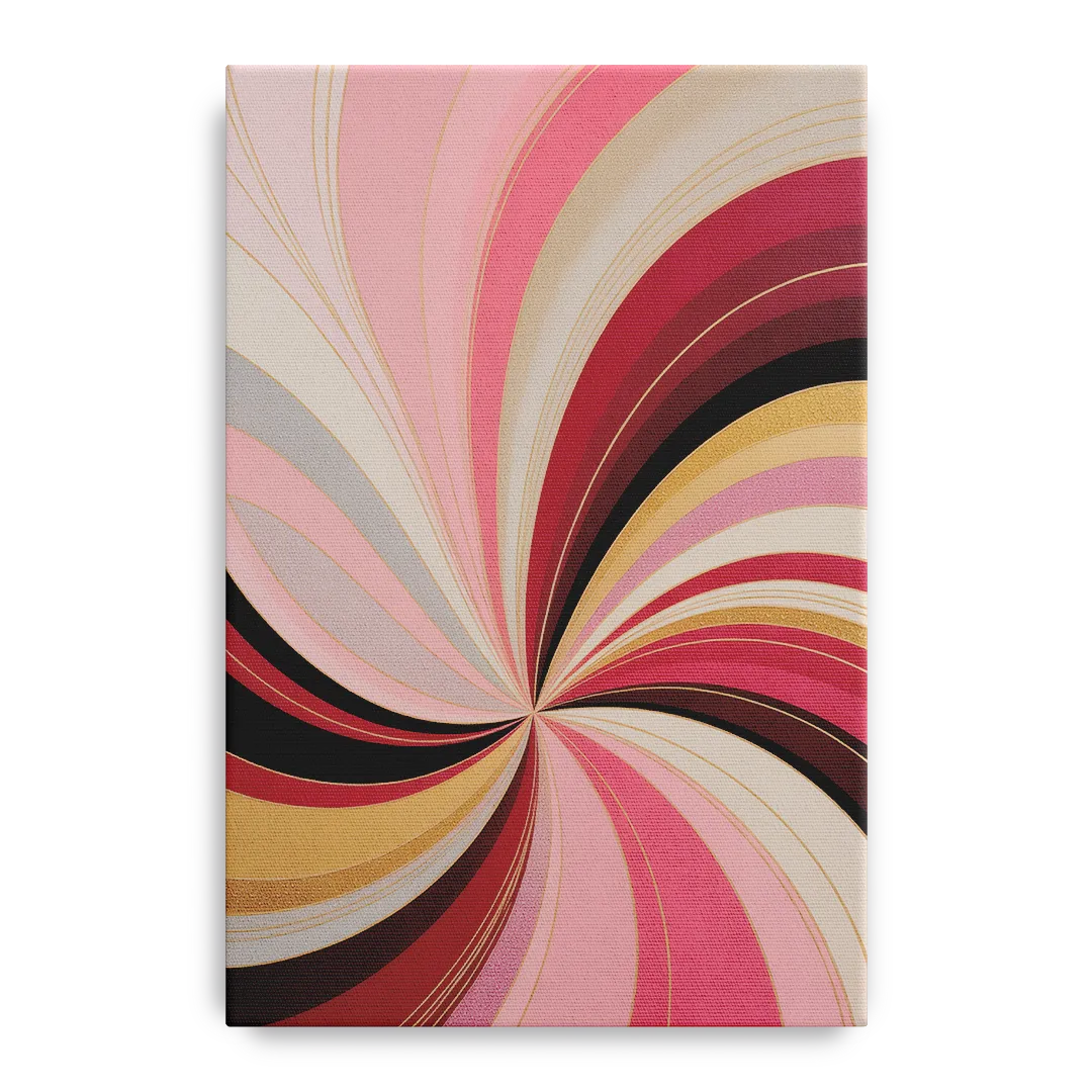 Fluid Elegance Pink Abstract Front - Canvas Wall Art