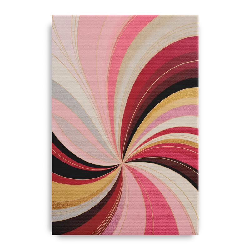 Fluid Elegance Pink Abstract Front - Canvas Wall Art