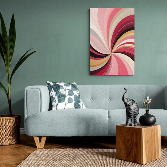 Fluid Elegance Pink Abstract - Canvas Wall Art Living Room