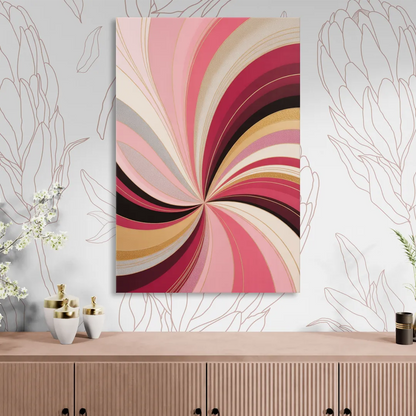 Fluid Elegance Pink Abstract Sitting Room - Canvas Wall Art