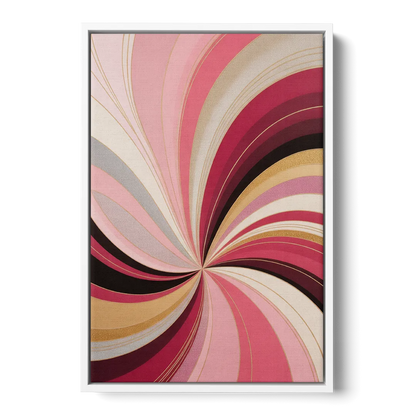 Fluid Elegance Pink Abstract - White Frame Canvas
