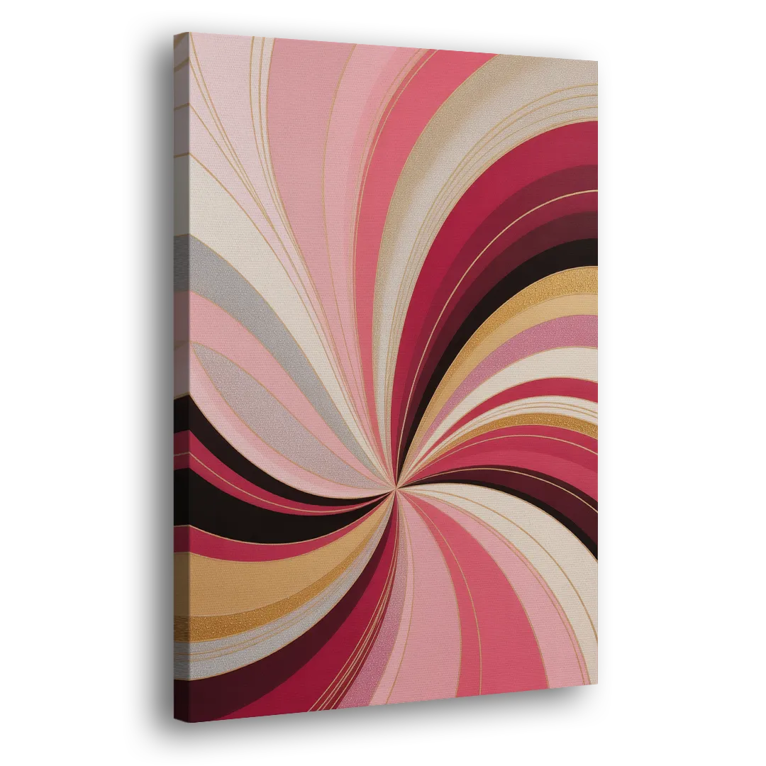 Fluid Elegance Pink Abstract Side - Canvas Wall Art
