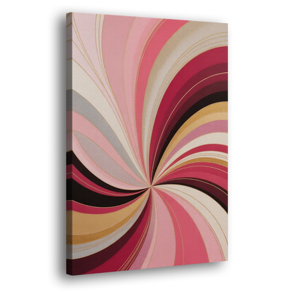 Fluid Elegance Pink Abstract Side - Canvas Wall Art