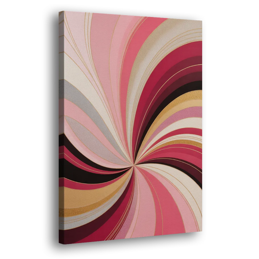 Fluid Elegance Pink Abstract Side - Canvas Wall Art