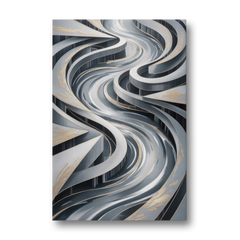 Fluid Harmony Grey Abstract - Canvas Wall Art - Front