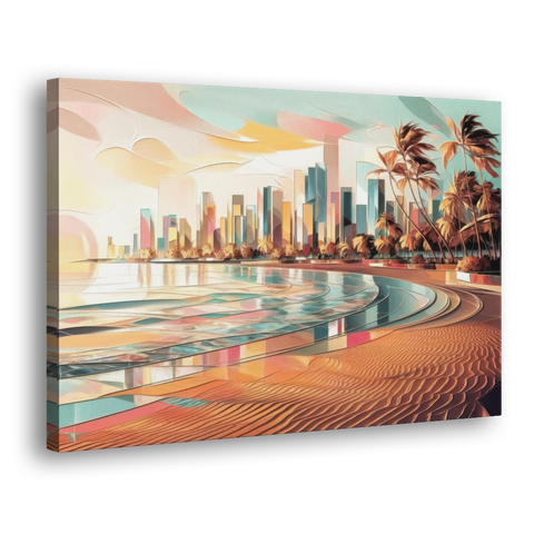 Fort Lauderdale Beach Sunrise - Canvas Wall Art - Side