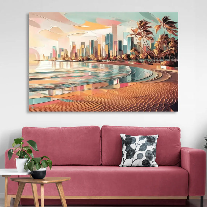 Fort Lauderdale Beach Sunrise Sitting Room - Canvas Wall Art