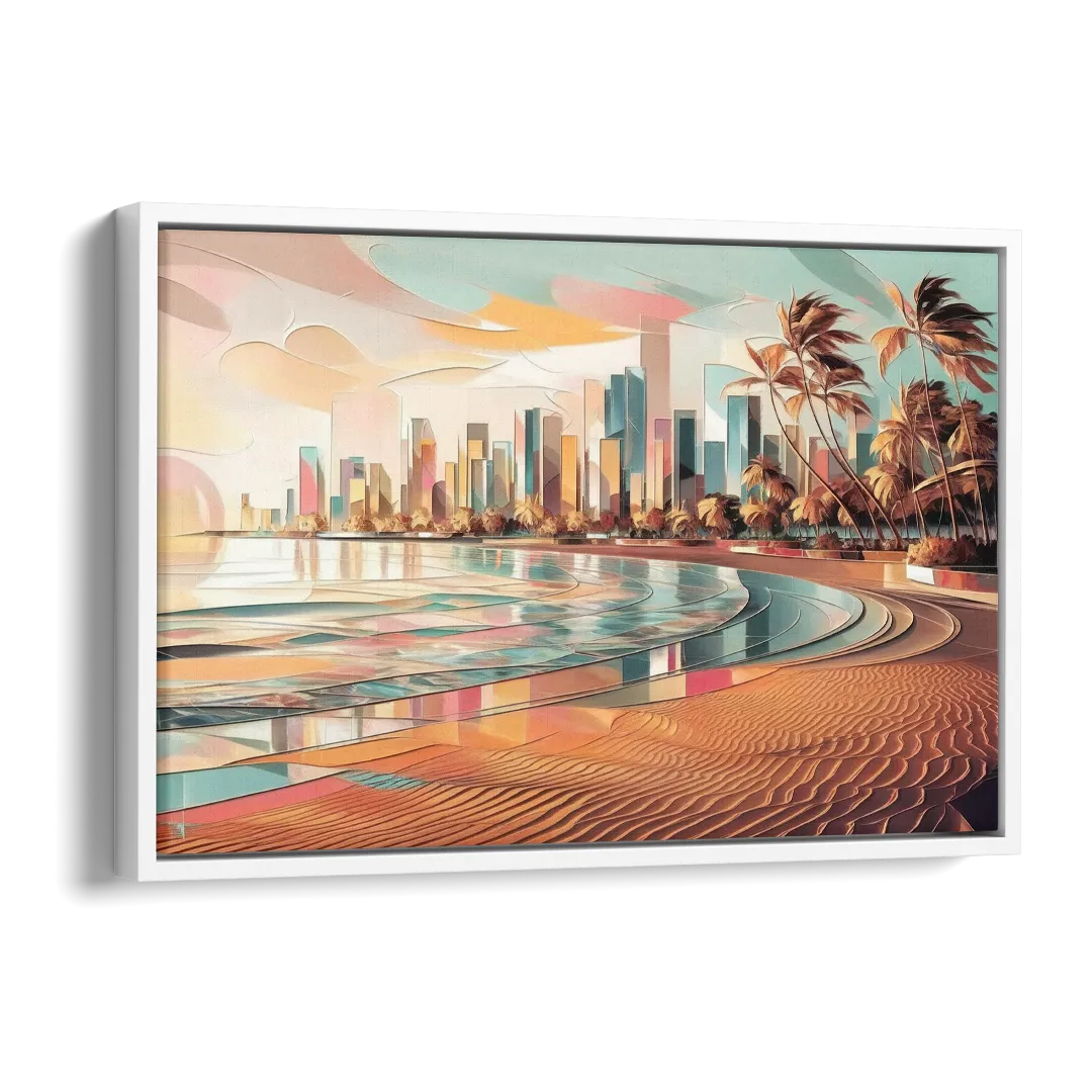 Fort Lauderdale Beach Sunrise Side - White Canvas Wall Art