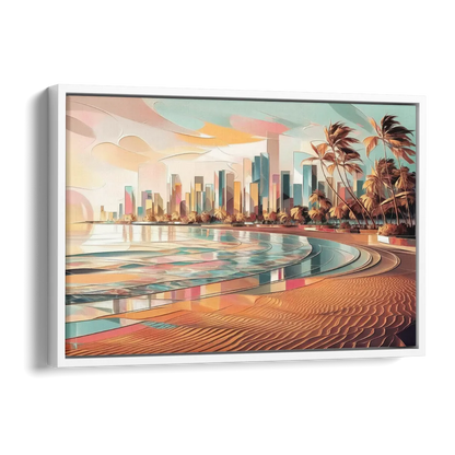 Fort Lauderdale Beach Sunrise Side - White Canvas Wall Art
