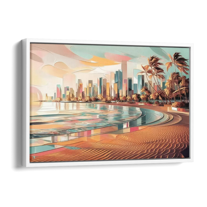 Fort Lauderdale Beach Sunrise Side - White Canvas Wall Art