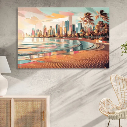 Fort Lauderdale Beach Sunrise Living Room - Canvas Wall Art