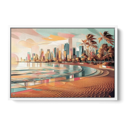 Fort Lauderdale Beach Sunrise Front - White Canvas Wall Art