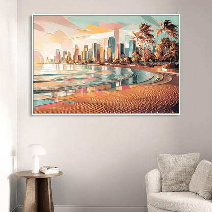 Fort Lauderdale Beach Sunrise Living Room - White Canvas Wall Art