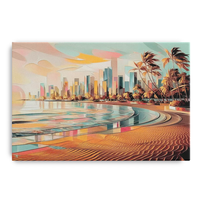 Fort Lauderdale Beach Sunrise Front - Canvas Wall Art