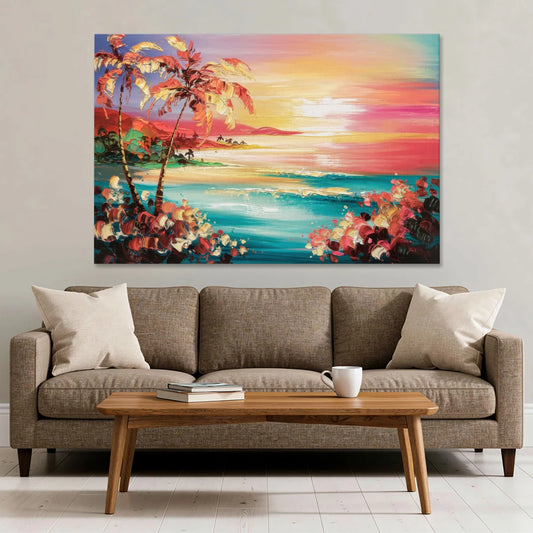 Fort Lauderdale Coastal Sunset - Canvas Wall Art - Sofa - 60x40