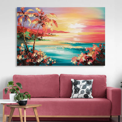 Fort Lauderdale Coastal Sunset Living Room - Canvas Wall Art