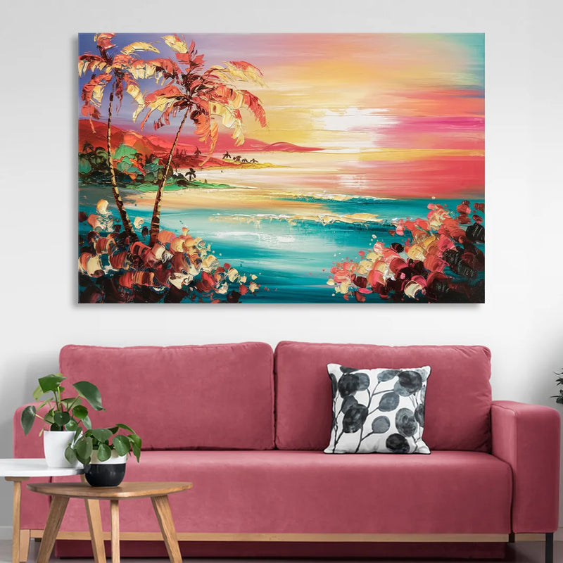 Fort Lauderdale Coastal Sunset Living Room - Canvas Wall Art
