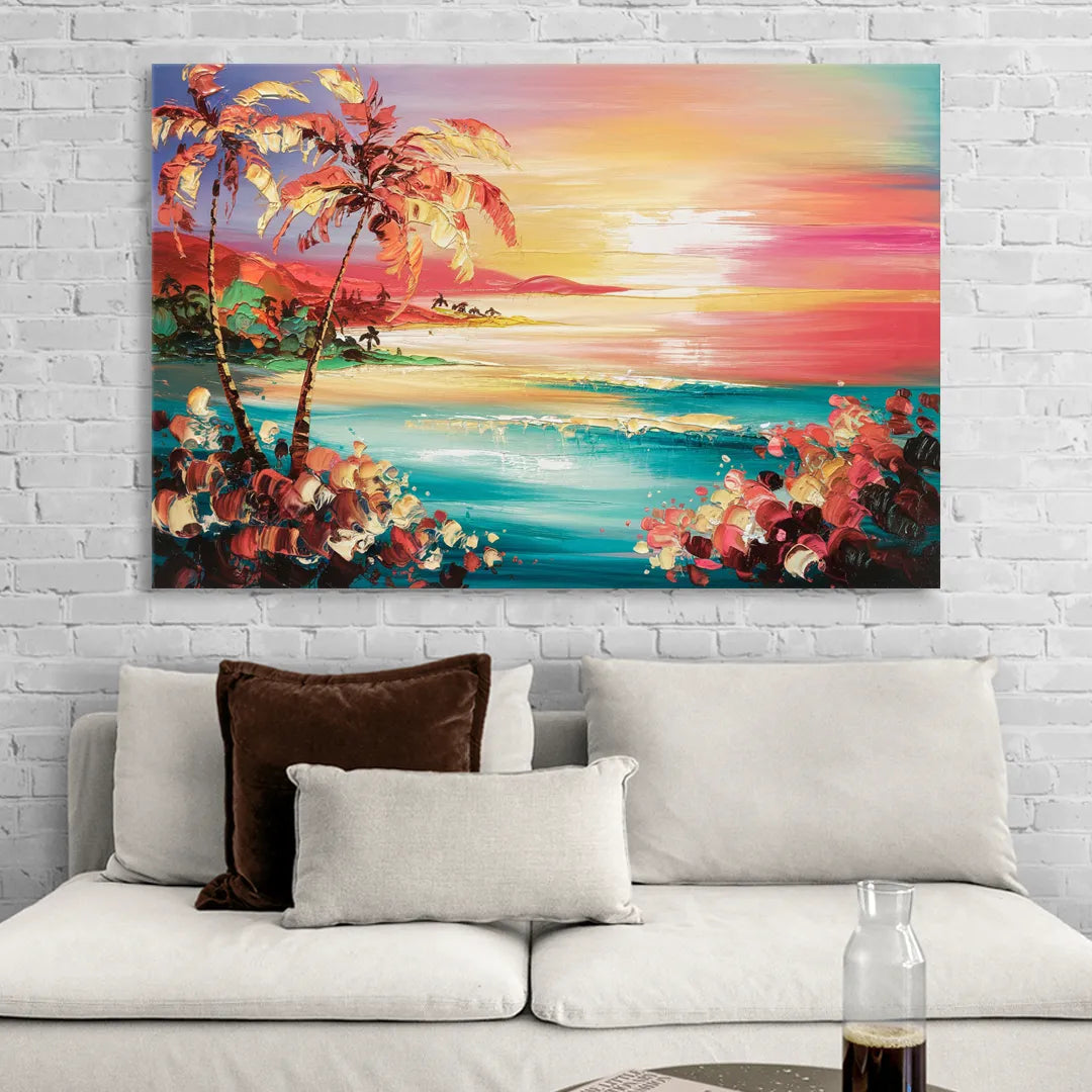 Fort Lauderdale Coastal Sunset Sitting Room - Canvas Wall Art