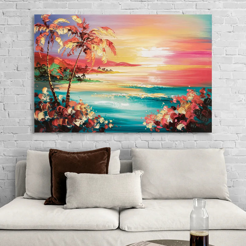 Fort Lauderdale Coastal Sunset Sitting Room - Canvas Wall Art