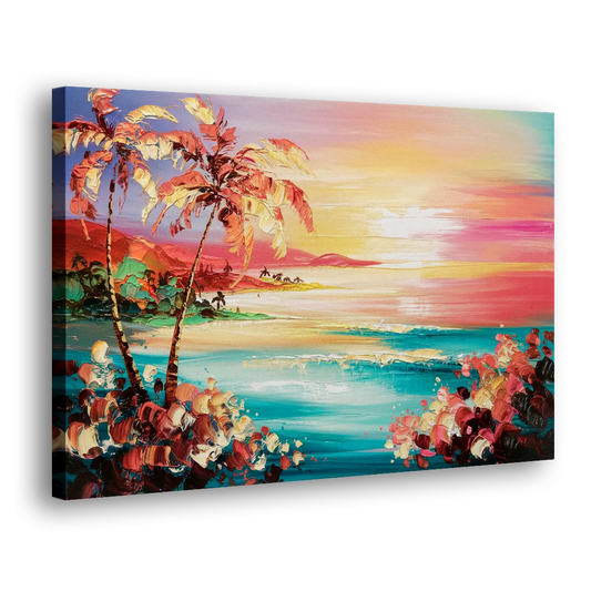Fort Lauderdale Coastal Sunset Side - Canvas Wall Art