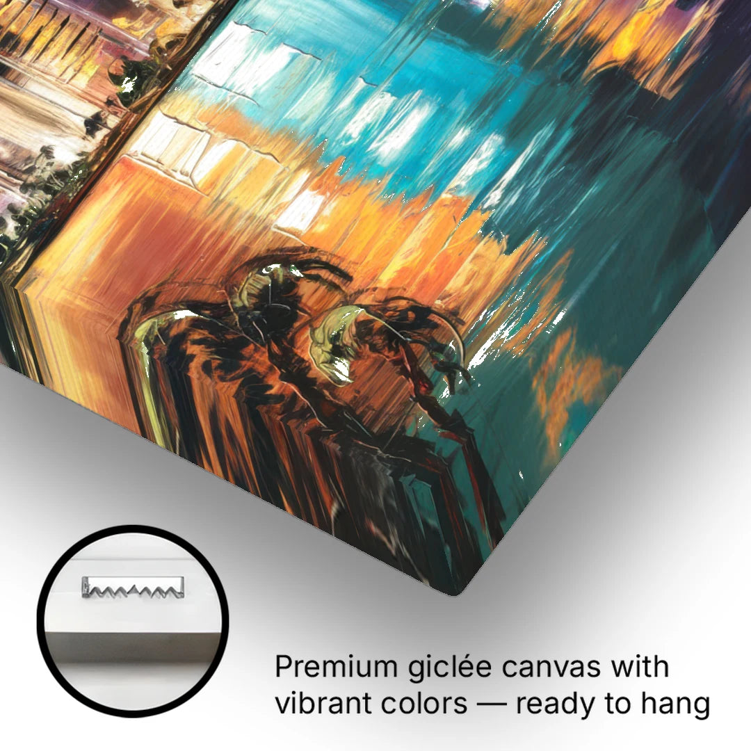 Fort Lauderdale Downtown Lights - Canvas Wall Art - Gallery Wrap Corner