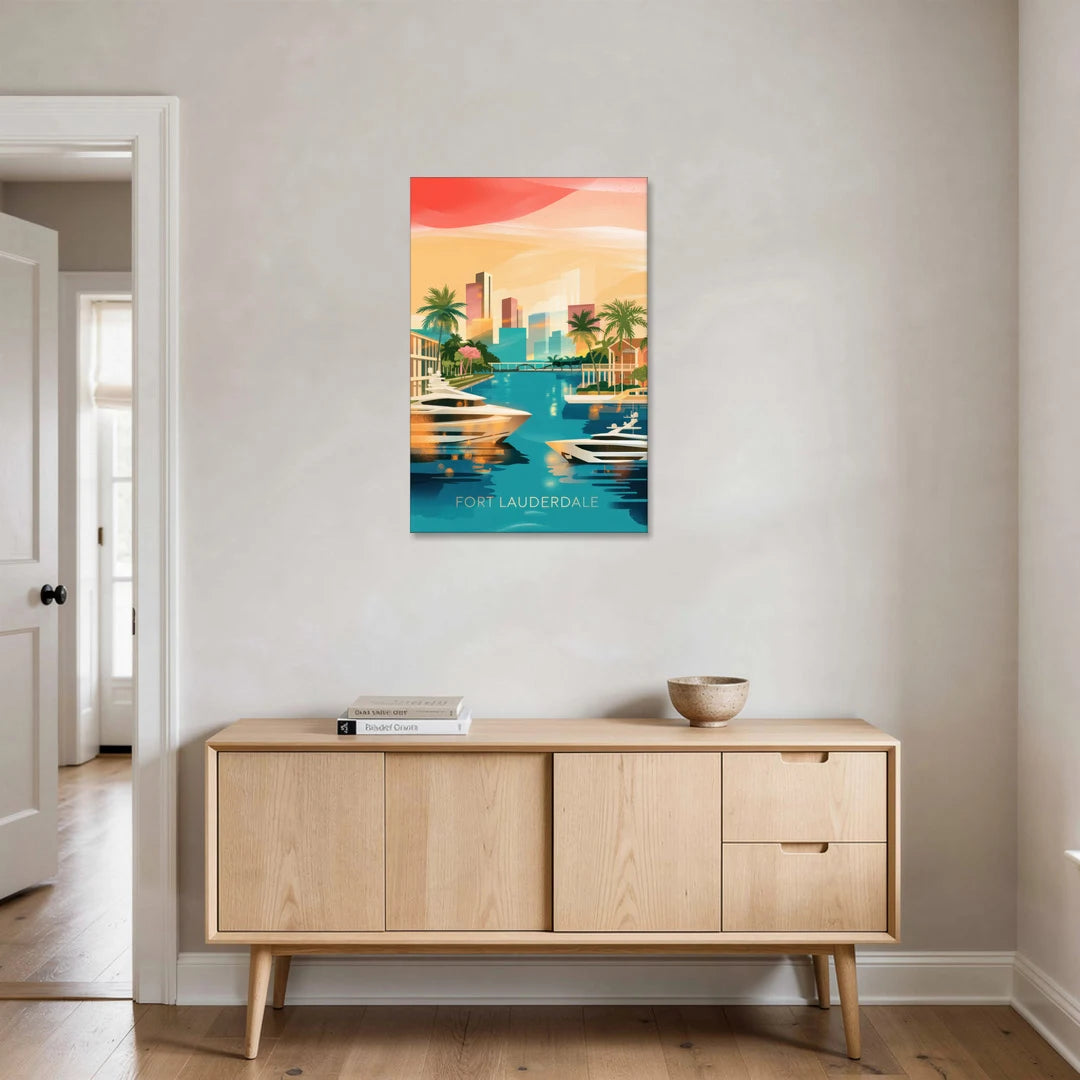 Fort Lauderdale Intracoastal Waterway - Canvas Wall Art - Coffee Table - 24x36