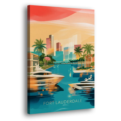 Fort Lauderdale Intracoastal Waterway Side - Canvas Wall Art