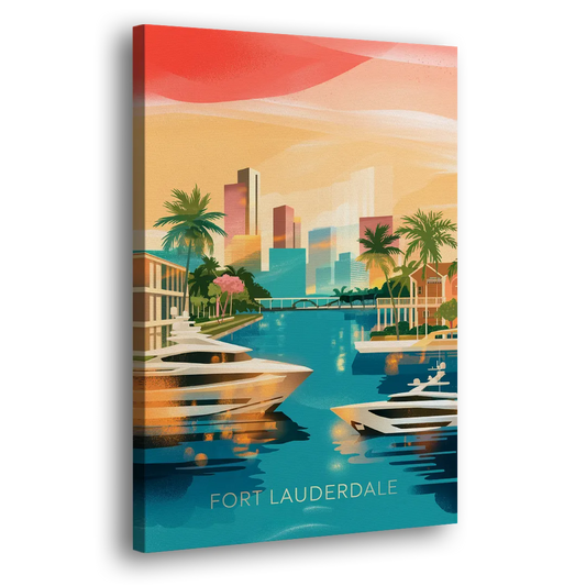 Fort Lauderdale Intracoastal Waterway Side - Canvas Wall Art