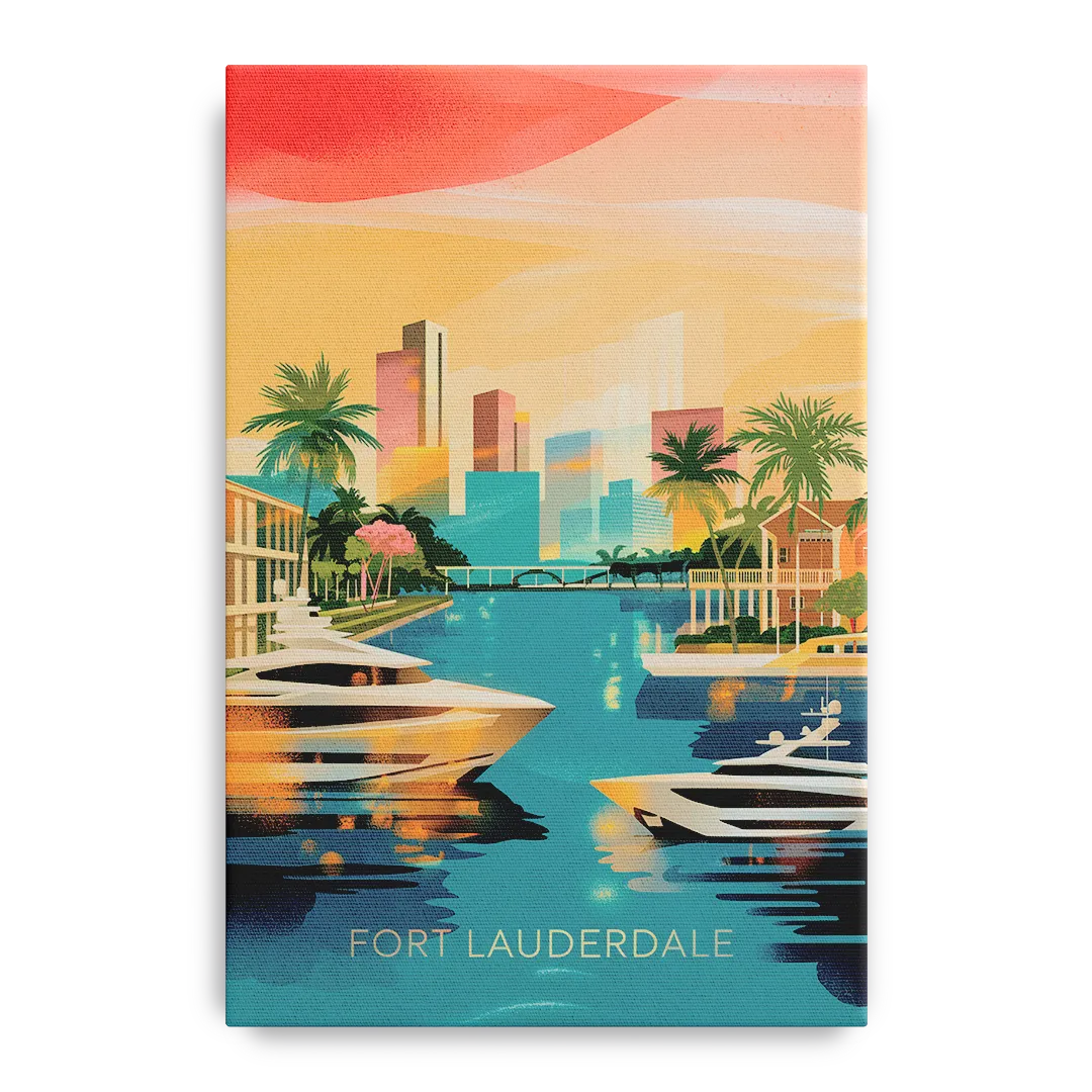 Fort Lauderdale Intracoastal Waterway Front - Canvas Wall Art