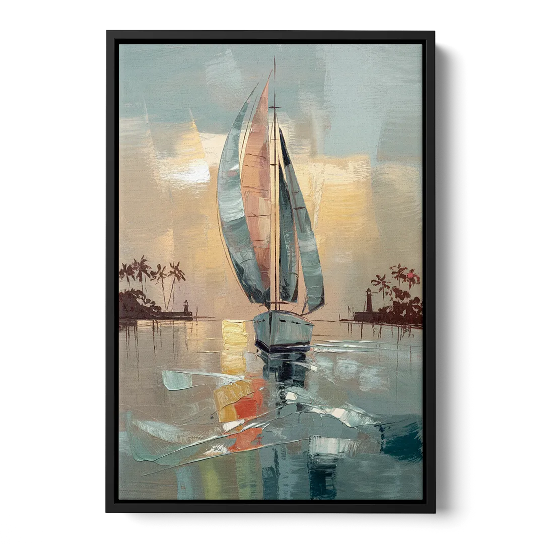 Fort Lauderdale Nautical Charm Front - Black Canvas Wall Art