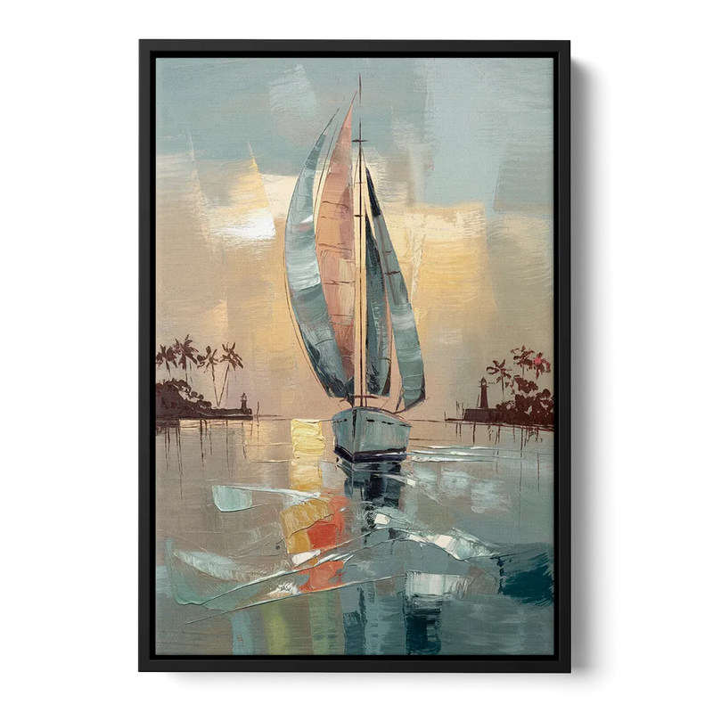 Fort Lauderdale Nautical Charm Front - Black Canvas Wall Art