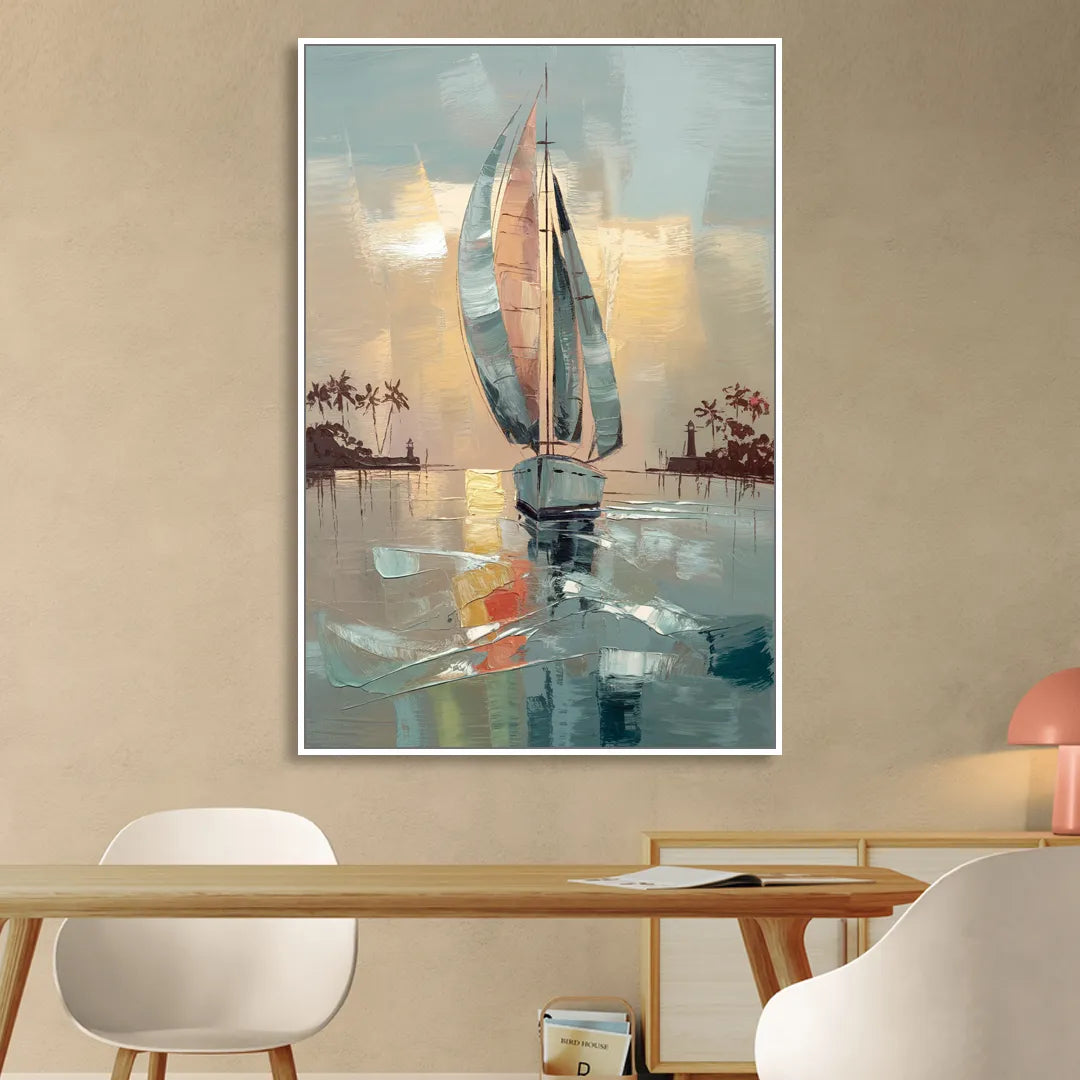 Fort Lauderdale Nautical Charm Sitting Room - White Canvas Wall Art