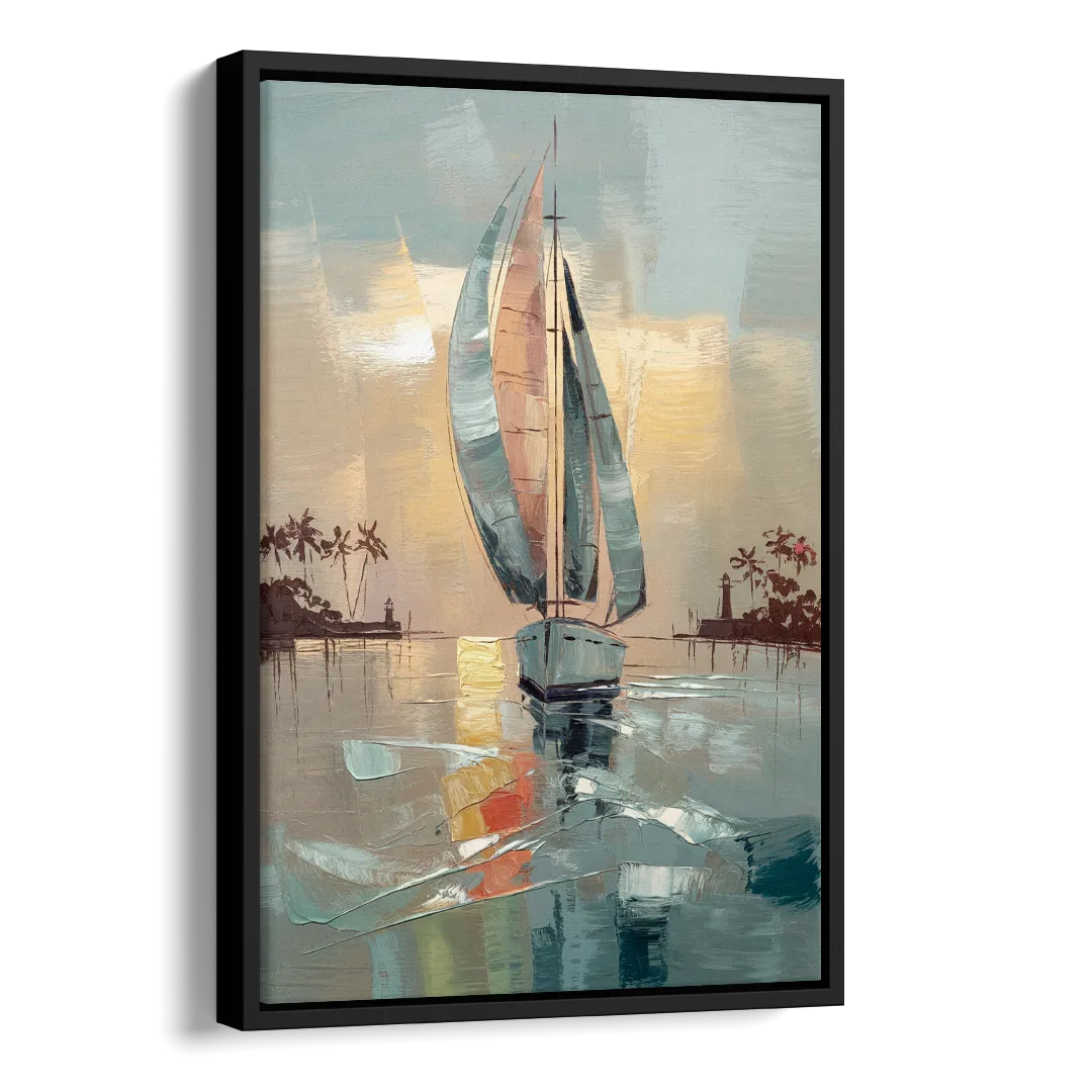 Fort Lauderdale Nautical Charm Side - Black Canvas Wall Art