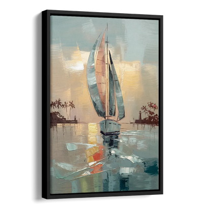 Fort Lauderdale Nautical Charm Side - Black Canvas Wall Art